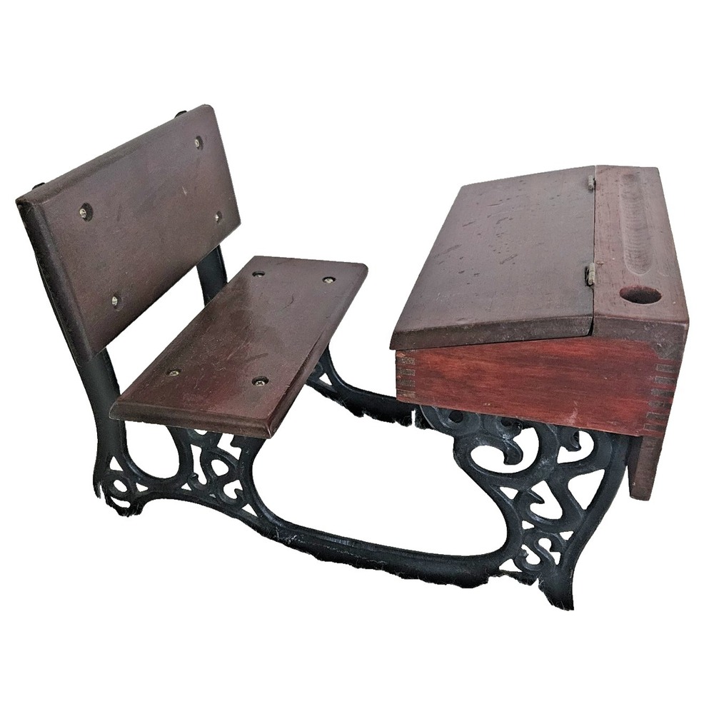 Vintage American Girl Samantha School Desk Cast Iron Wood Doll Desk